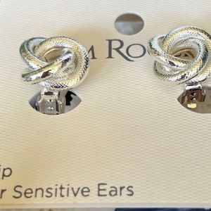 Kim Rogers Fashion Earrings $12ea / 3 for $20  SIlver Knot Clip On Earrings